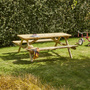 Romane Wooden Picnic Table with folding benches 6 foot
