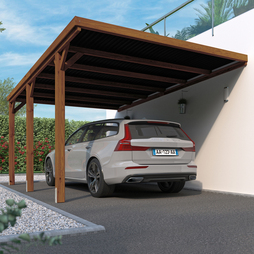 Cerland Victor Wall Mounted Wooden Carport 3 x 5m