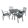 Chorley 4 seat Metal Dining Set - Black