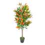 130cm Artificial Red & Green Ficus Tree
