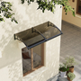 Dark Grey Curved Door and Window Canopy 1.6 x 0.8m