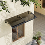 Dark Grey Curved Door and Window Canopy 2.0 x 0.8m