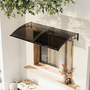 Dark Grey Curved Door and Window Canopy 1.0 x 1.0m