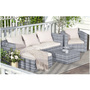 5 pieces Garden Furniture Rattan Modular Corner Sofa -Grey