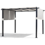 10'' x 10'' Outdoor Pergola with Retractable Waterproof Canopy and Rust-Resistant Frame-Grey
