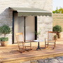 Grey Retractable Patio Manual Sunshade 2.5 x 2m