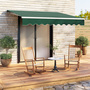 Green Retractable Awning Manual Sunshade 3 x 2.5m