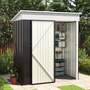 3 x 5ft Charcoal Black Storage Shed with Shelves