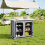 Grey Camping Kitchen Table Portable Cabinet Kitchen Storage