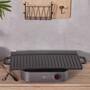 50 x 23cm Black Non-Stick Cast-Iron Reversible Griddle Pan