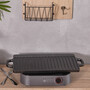 45 x 22cm Black Rectangular Non-Stick Cast-Iron Reversible Griddle Pan