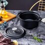 20cm Diameter Black Mini Cast Iron Dutch Oven with Lid