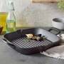 32 x 29cm Black Pre-Seasoned Cast Iron Grill Pan with Dual Handles