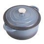 2L Grey Enameled Cast Iron Dutch Oven Pot with Lid