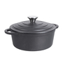 5L Matte Black Enameled Cast Iron Dutch Oven Pot with Lid