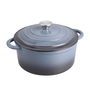 6L Grey Enameled Cast Iron Dutch Oven Pot with Lid