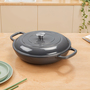 3.2L Grey Enameled Cast Iron Pot with Lid