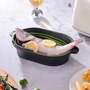 28 x 15cm Black Oval Cast Iron Frying and Stewing Pot
