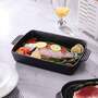 38 x 23cm Black Rectangular Cast Iron Baking Pan
