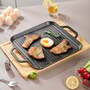 35 x 28cm Black Cast Iron Griddle Pan with Dual Handles