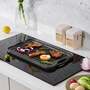 42 x 25cm Black Cast Iron Reversible Griddle Pan with Dual Handles
