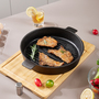 24cm Diameter Black Round Cast Iron Grill Pan