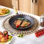 29cm Black Round Cast Iron Skillet with Removable Wooden Handle
