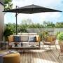 3m Square Canopy Rotating Outdoor Cantilever Parasol with Square Base - Dark Grey