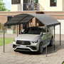 3 x 4m Outdoor Metal Arched Pergola with Shade - Dark Grey