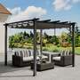 3 x 3m Aluminum Pergola for Patio Deck - Dark Grey