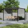 3m Outdoor Garden Retractable Pergola with Canopy - Light Grey