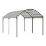 10x13ft Outdoor Metal Arched Pergola with Canopy - Beige