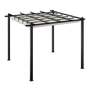 10x10ft Aluminium Pergola with Retractable Roof - Beige White