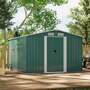 10 x 8ft Large Metal Garden Tool Storage Shed - Dark Green