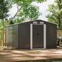 10 x 8ft Large Metal Garden Tool Storage Shed - Charcoal Black