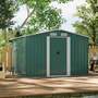 6 x 8ft Large Metal Garden Tool Storage Shed - Dark Green