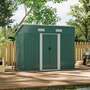4 x 8ft Compact Metal Storage Tool Shed for Garden Patio - Dark Green