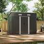 4 x 8ft Compact Metal Storage Tool Shed for Garden Patio - Charcoal Black