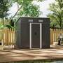 4 x 6ft Compact Metal Storage Tool Shed for Garden Patio - Charcoal Black