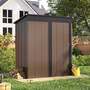 5.3 x 3ft Metal Garden Storage Tool Shed with Lockable Door - Brown