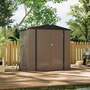 4 x 6ft Large Galvanized Steel Lockable Apex Metal Shed - Brown and Black