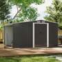 6 x 8ft Garden Metal Storage Shed with Log Storage - Black