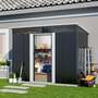 8.5 x 6ft Garden Metal Storage Shed with Lockable Sliding Doors - Charcoal Black