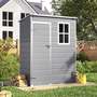 5 x 3ft Plastic Outdoor Garden Tool Shed - Grey