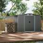4 x 8ft Outdoor Metal Storage Shed with Lean-to - Dark Grey