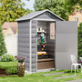 4 x 3ft Garden Sanctuary Garden Plastic Storage Shed with Lockable Hinged Door - Grey