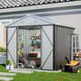 6 x 8ft Outdoor Metal Storage Shed with Lockable Door - Grey