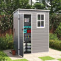 5 x 3ft Outdoor Plastic Garden Storage Shed - Grey