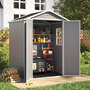 5 x 4ft Outdoor Plastic Garden Storage Shed - Grey