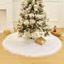 78cm Dia White Plush Christmas Tree Skirt for Festival Decoration